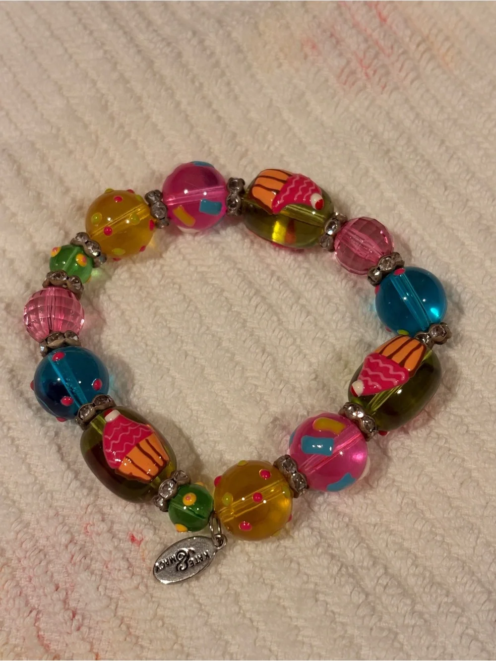 Glass Bead Stretch Bracelet Set with Matching Earrings